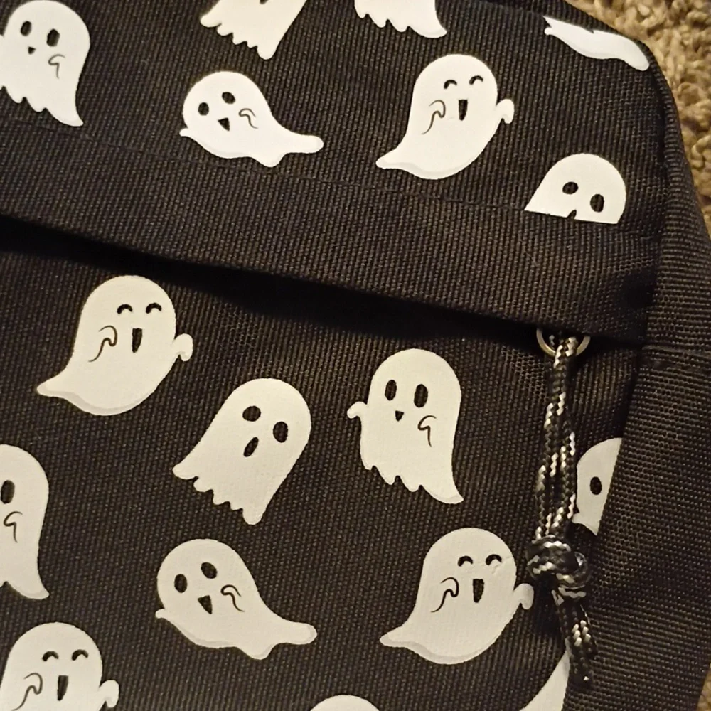 Black Ghost Pattern Crossbody Bag